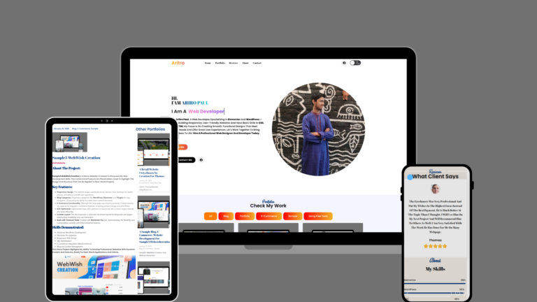 Protfolio Development portfolio.webwishcreation.com For me