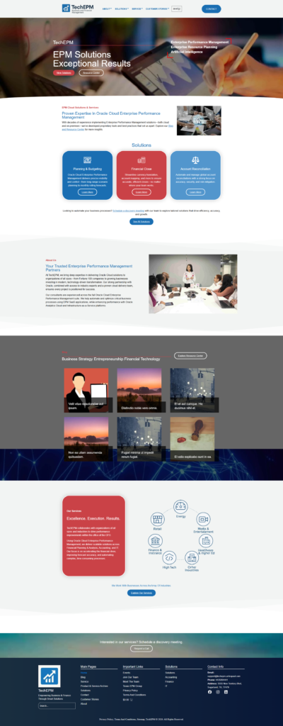 homepage page of the site techepm.aritropaul.com
