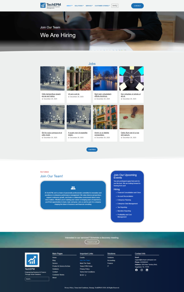 Jobs Page of of the site techepm.aritropaul.com