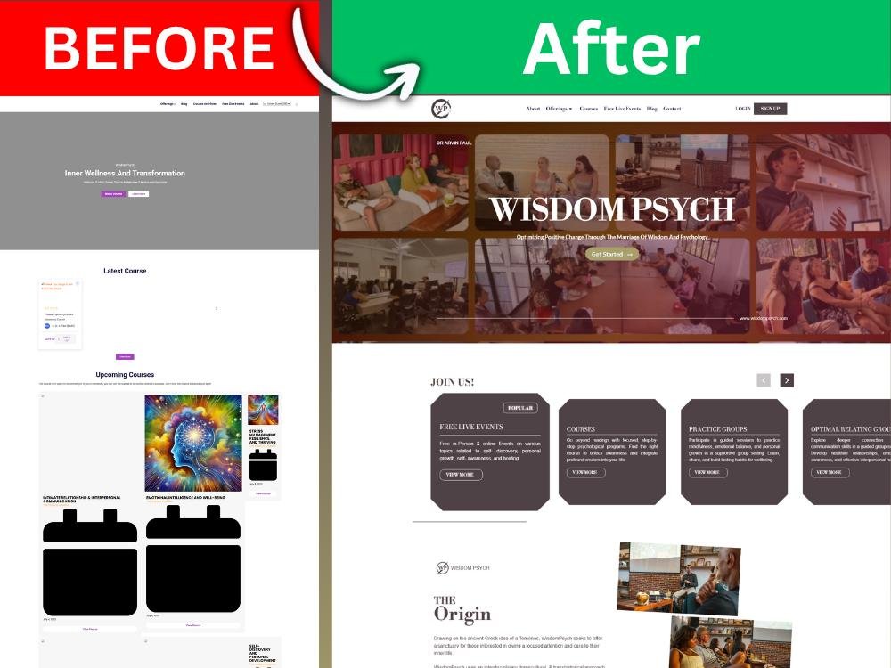 WisdomPsych.com – Full-Cycle Multilingual and Multi Currency WordPress Rebuild, LMS Integration
