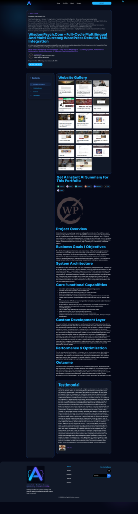 Single Portfolio Page