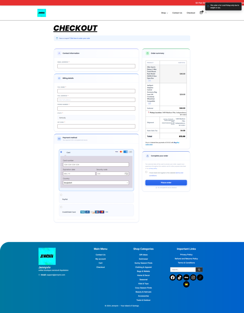 Checkout Page